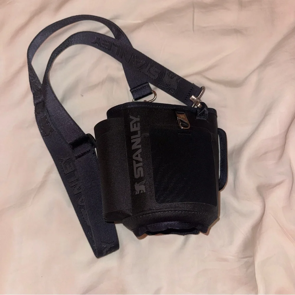 Stanley Black and Gray Tumbler with Carry Strap - Picture 2 of 3